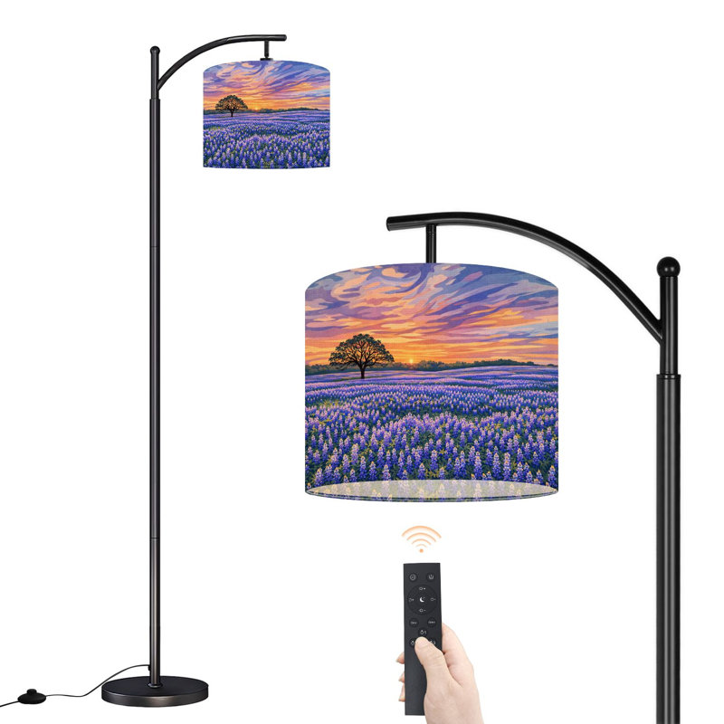 Lampe sur pied à arc avec abat-jour réglable Bluebonnets lampe sur pied Sunset