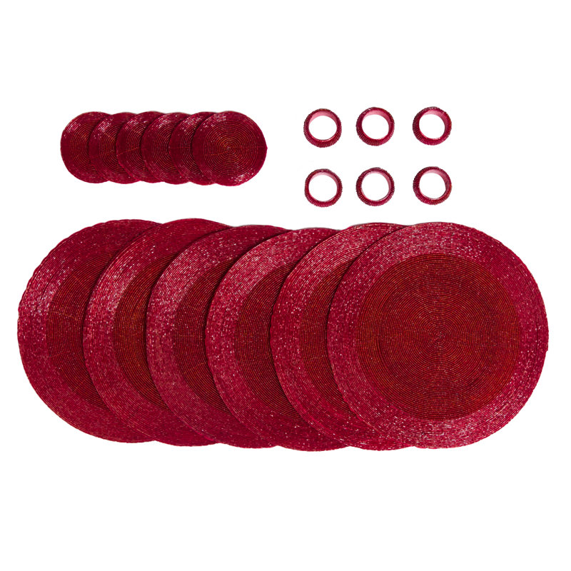 18 Piece Placemat Set, Red