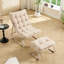 Chaise longue d'extérieur pour patio avec repose-pieds, fauteuil inclinable confortable avec coussin gonflable et repose-pieds-115540719