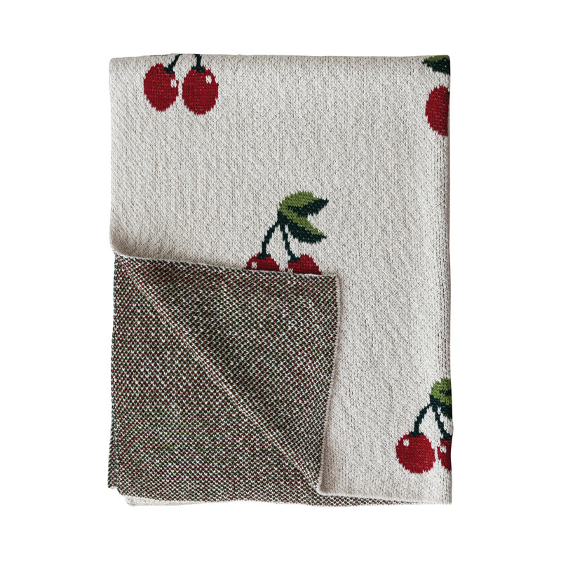 Couverture pour bébé en coton avec imprimé cerise