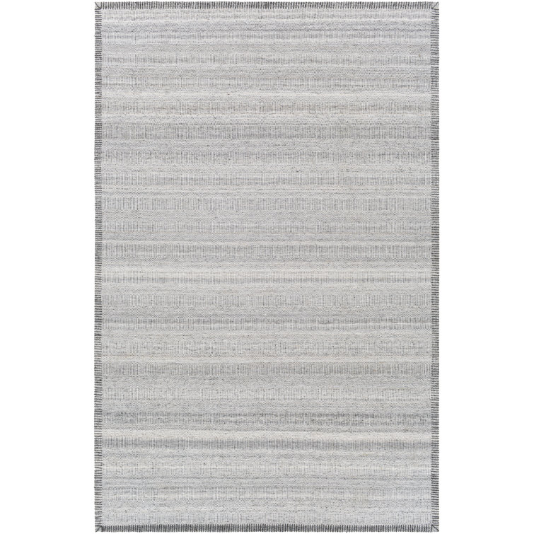 Eljah Solid Color Handmade Flatweave Silver Gray Area Rug