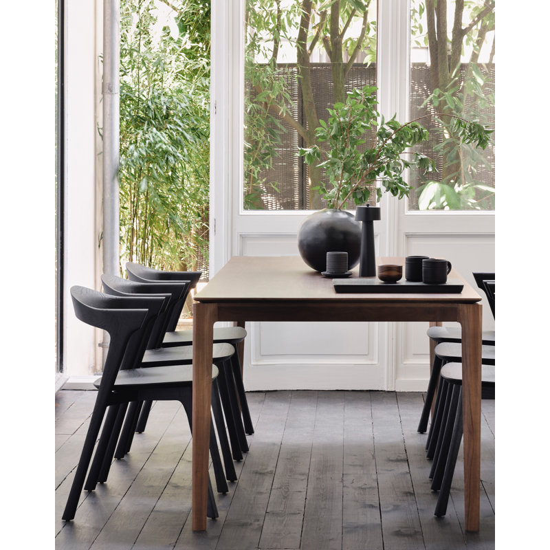 Bok Solid Wood Dining Table, Teak Brown, 30"H x 71"L x 35.5"W