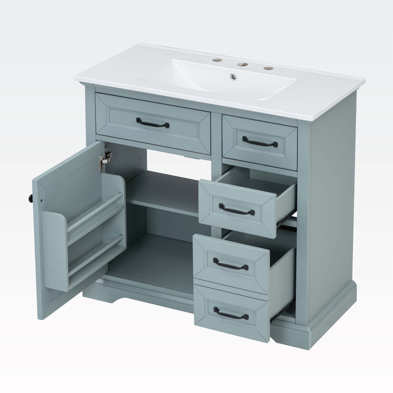 36" Bathroom Vanity with Sink, Gray