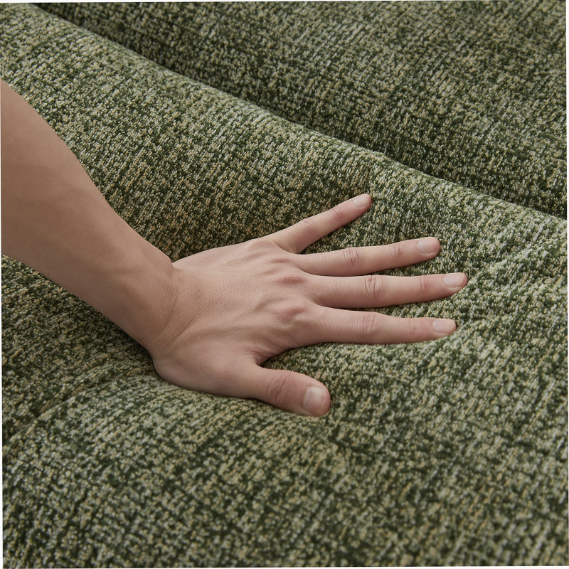 Très grand canapé compressé à trois places avec tissu chenille, aucun assemblage requis, peu encombrant pour le salon et les appartements