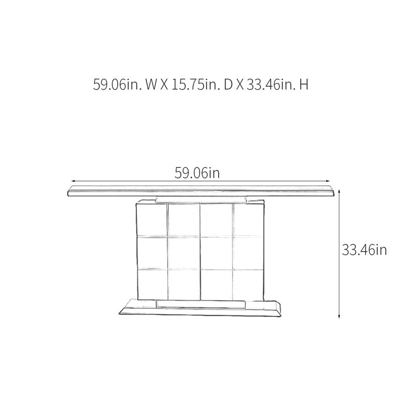 Console Modern Luxury, H 33,46 po x l 59,06 po x P 15,75 po