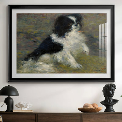 Tama, le chien japonais-Pierre-Auguste Renoir, reproduction encadrée avec passe-partout et verre 1876