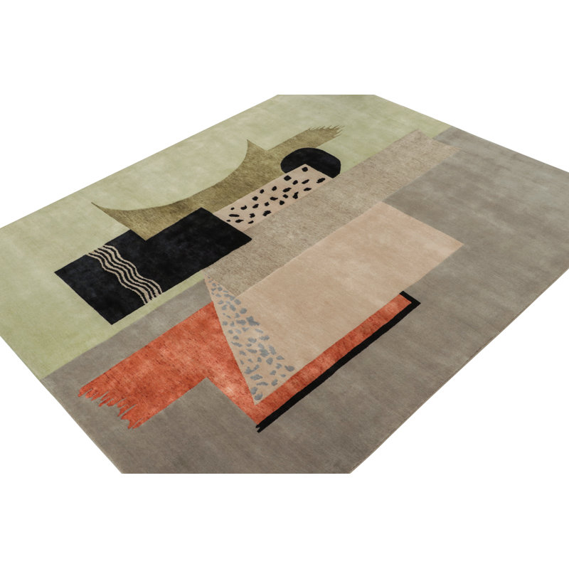 Rug & Kilim’S French Art Deco Style Rug With Polychromatic Geometric Patterns, Rectangle 5' x 7'
