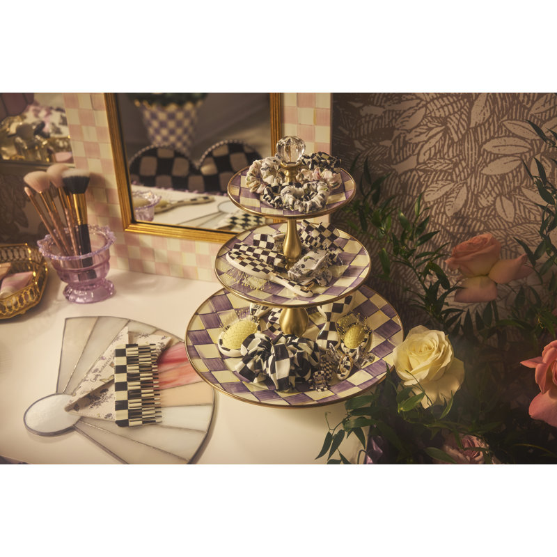 Rosy Check Enamel Wall Mirror