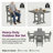 5-Piece Outdoor Patio HDPE Dining Set, Square Table With 4 Armchairs-1598390297