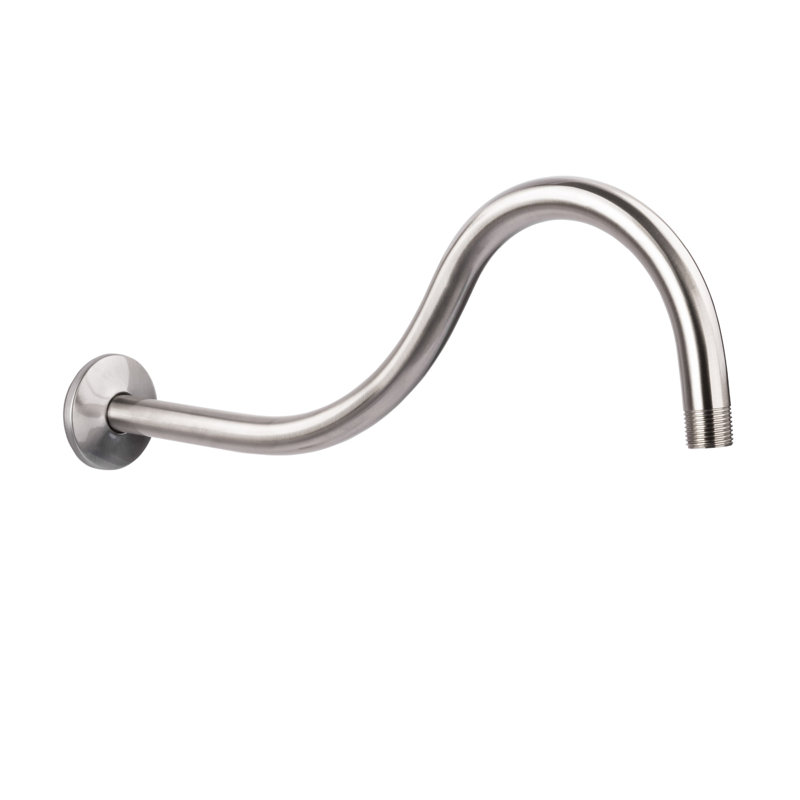 Bras de douche avec bride 16 po, Nickel brossé
