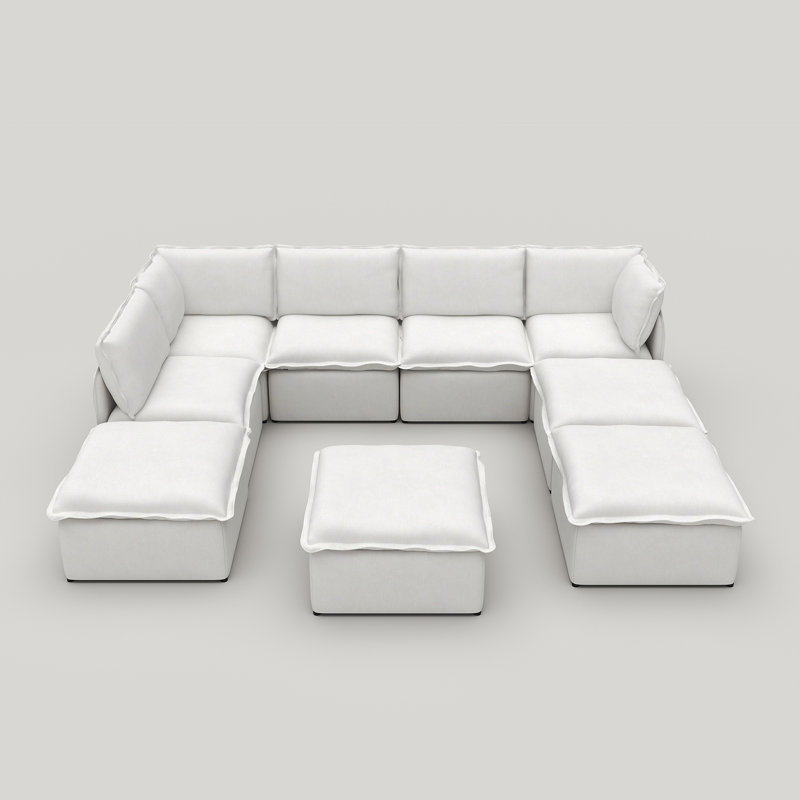 Canapé modulaire réversible Advait, Polyester blanc