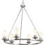 Lustre de roue de wagon à 6 lumières ombrées Miesha-24418608