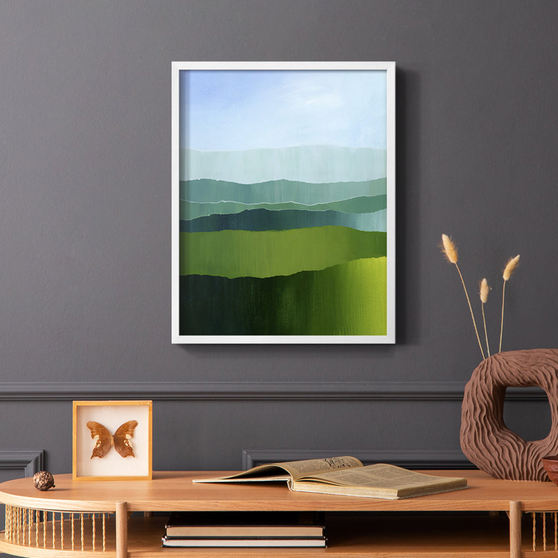 Blue Ridge Fade I, reproduction encadrée - bois massif, H 28 po x l 22 po, Blanc