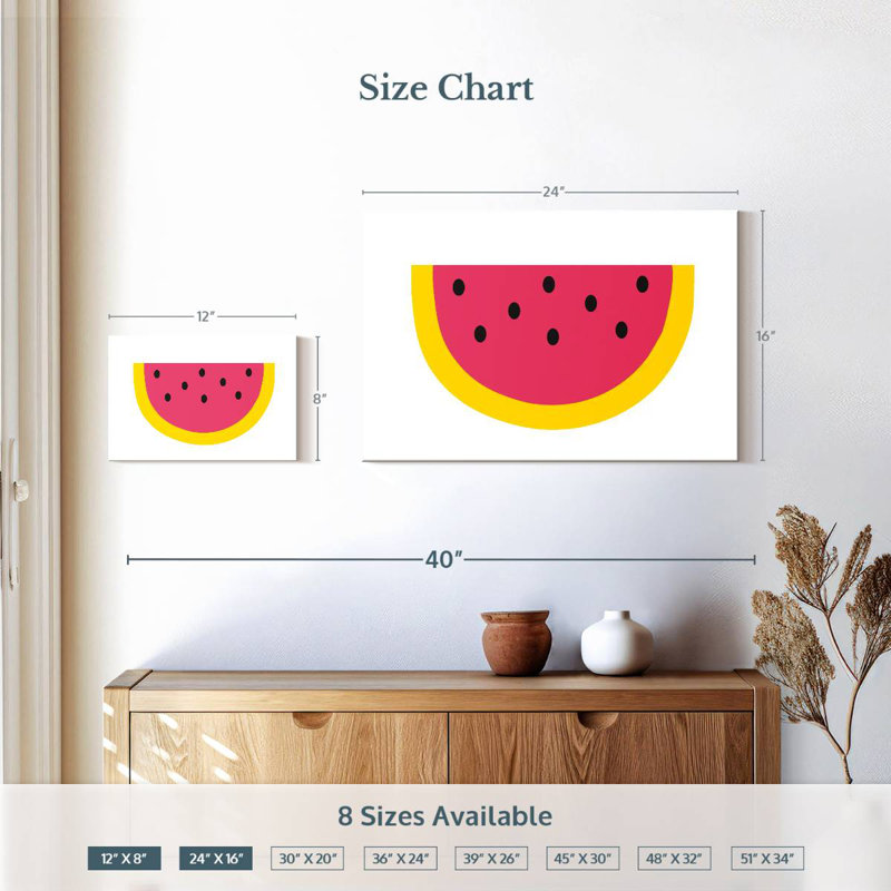 Yarlin Watermelon Slice II, 16" H x 24" W