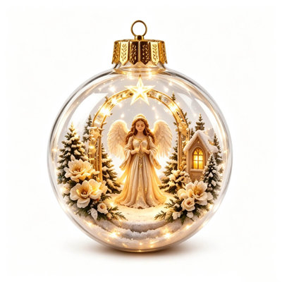 Décoration de Noël, histoire de Noël, boule de Noël, mini scène de Noël, décoration suspendue à un arbre de Noël, accrocher sur l'arbre de Noël, crochets de fenêtre ou la cheminée.