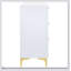 La commode rectangulaire blanche à 6 tiroirs avec détails dorés Karena est parfaite pour les chambres à coucher modernes et contemporaines