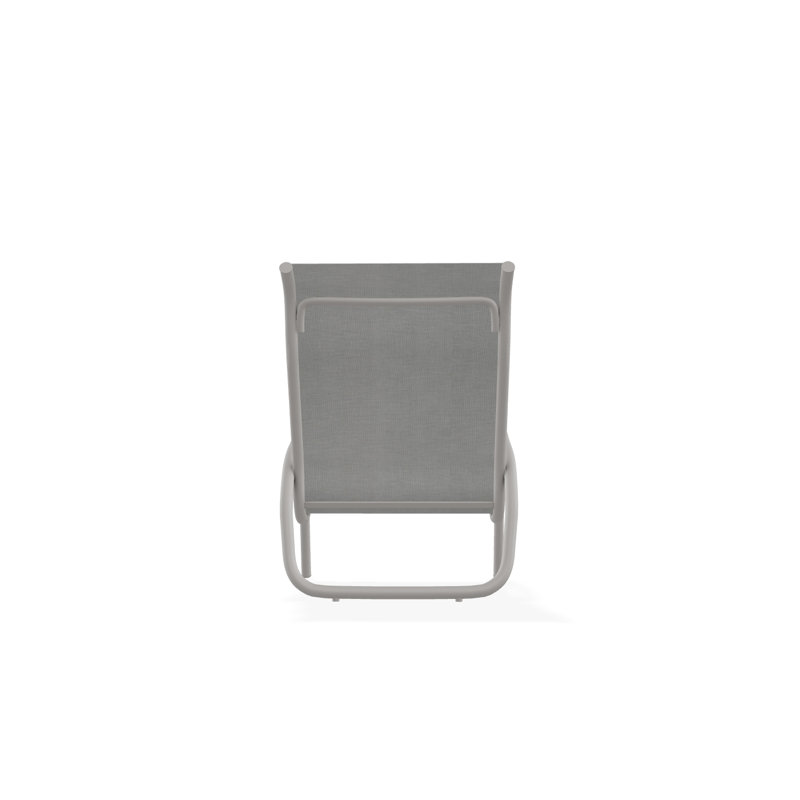 Gardenella Sling Aluminum Frame Stacking Poolside Lounge Chair, Warm Gray, Alloy