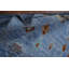 Tapis bleu en laine à motif géométrique marocain 9 x 12