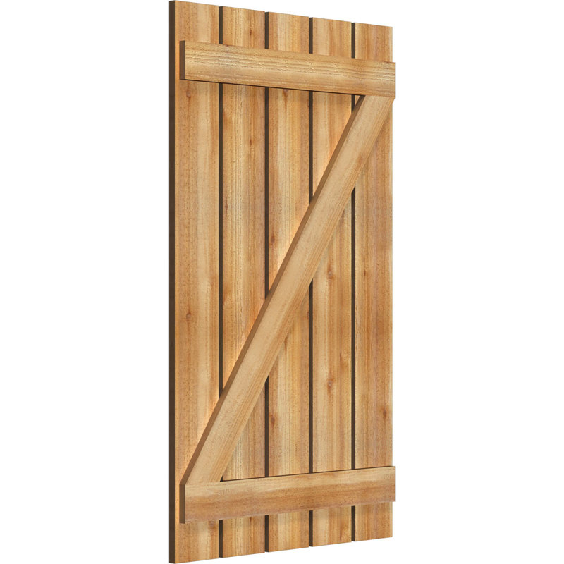 Volets espacés de 5 3/8 po avec barre en Z, cèdre rouge de l'Ouest TimberCraft (par paire), 28 7/8 po, 49 po