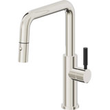 Corsano Contemporary Pull Down Kitchen Faucet with Button Sprayer Quad Spout and BST Series Handle