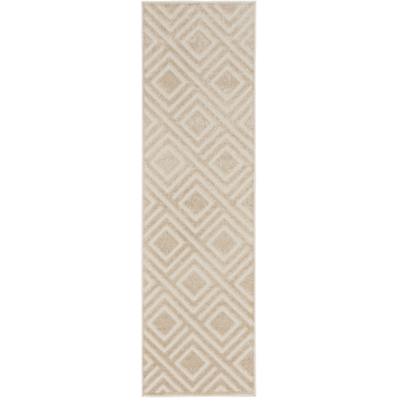 Ebern Designs Garp Beige Modern Indoor Rug, Runner 2' x 6'