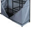 Lit mezzanine double en métal avec bureau, tablettes, prise électrique, lampe à DEL et garde-robe en noir. Économisez de l'espace dans votre maison. Construire. L 77,4 po x l 56,5 po x H 66,5 po. Matelas non inclus. Tablettes noires à assembler,-606493730-606493732