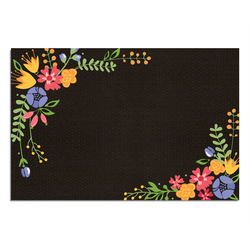 Tapis d'extérieur antidérapant Deonka Spring Flowers 27 po x 18 po