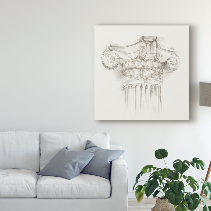 « column schematic ii », reproduction d’art sur toile tendue, H 14 po x l 14 po x P 2 po