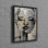 Art mural abstrait, visage de femme sur toile de coton, parfait pour décorer un salon moderne