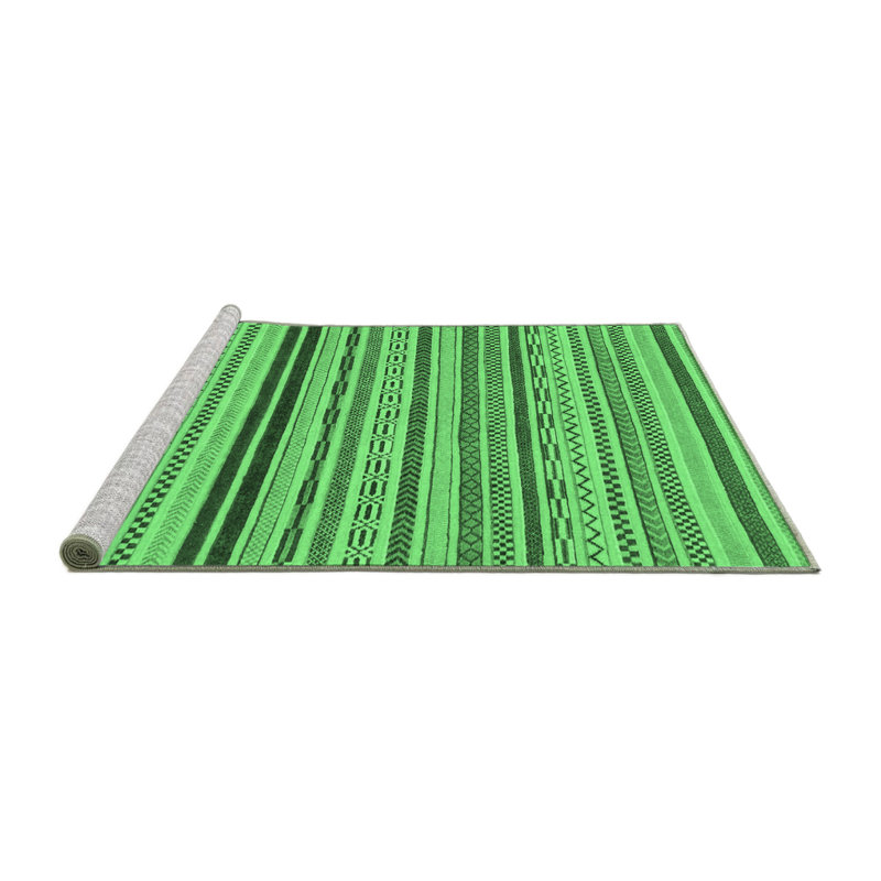 Keme Washable Geometric Indoor Rug, Round 8'