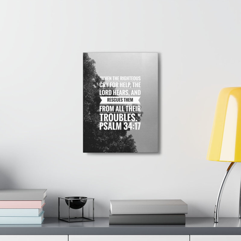 Rescues Them Psalm 34:17 1 Piece Wrapped Canvas Wall Art, 41cm H x 30cm W