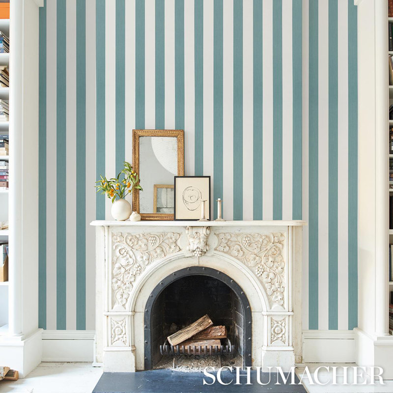 Edwin Stripe Wide Wallpaper, Teal