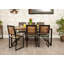 Arrowwood Solid Wood Top Metal Base Dining Table
