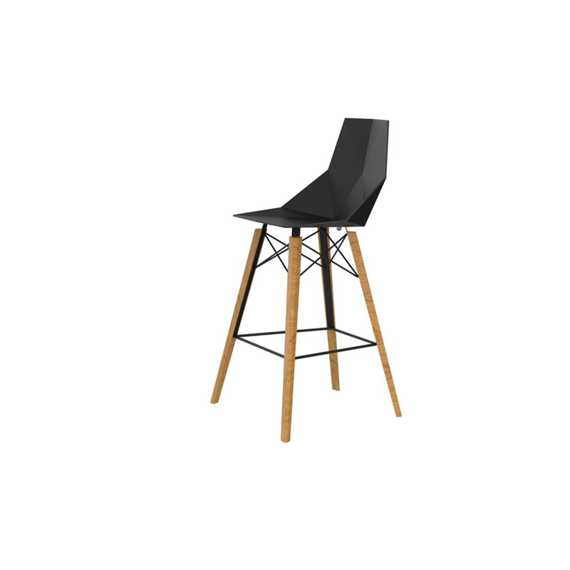 Faz Wood - Bar Stool - Set Of 4 - Basic/Injection, Black/Oak