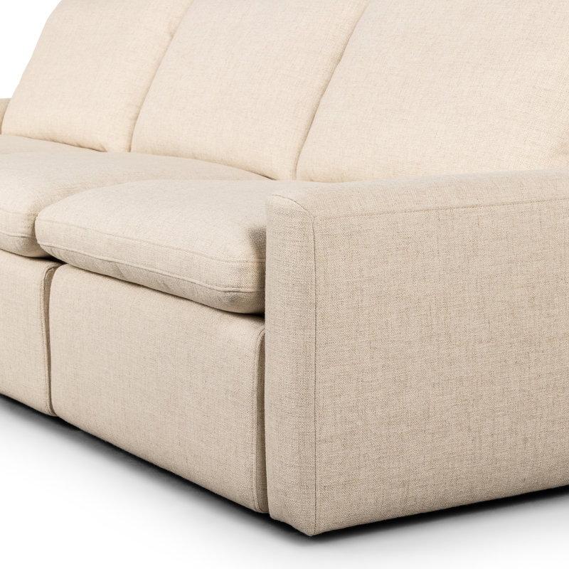 Tillery 111" Upholstered Power Reclining Sofa, Antigo Natural Performance Weave