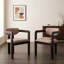 Ensemble de 2 fauteuils de salle à manger Telluride, hauteur d'assise 46 cm (18,11 po), style moderne du milieu du siècle, en caoutchouc et bois massif noyer. Hauteur du siège : 46 cm (18,11 po).-1554301525
