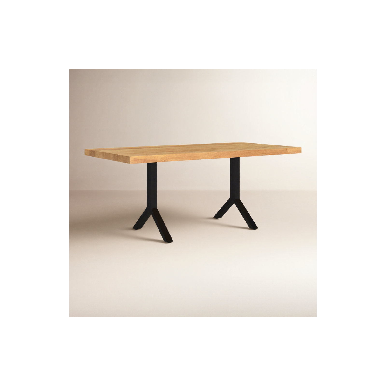 72'' Dining Table, Natural, Black