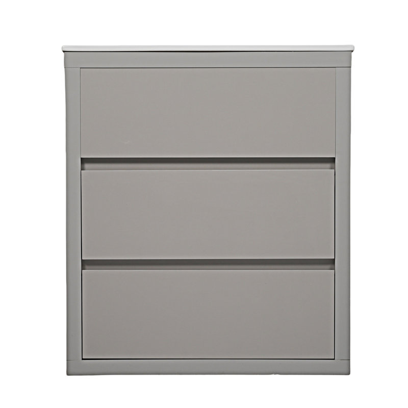 Meuble-lavabo autoportant avec lavabo et tiroirs en céramique, Gris