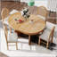 Ensemble de table de salle à manger 5 pièces pour 5 personnes, ensemble de table de salle à manger extensible rétro avec 4 chaises rembourrées, ensemble de table de cuisine et chaises pour salle à manger et cuisine (bois naturel délavé)-15845974
