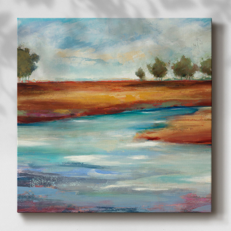 Paysage lisse sur toile, H 24 po x l 24 po