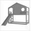 Lit superposé cabane avec glissade et étagères de rangement, lit mezzanine cabane en bois massif avec fenêtre, design enfantin