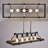 Rustic Farmhouse Chandelier With Wood And Metal Design, 5-Light Linear Ceiling Fixture For Dining Room And Kitchen Island-172287277