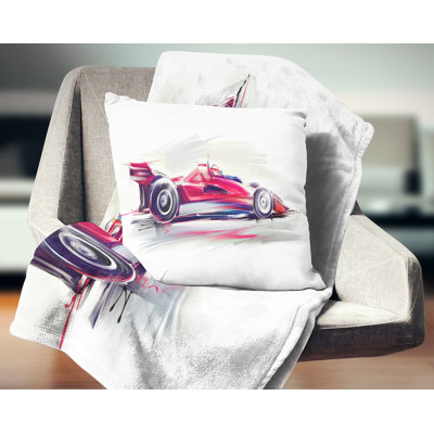 Red Formula One Car - Cars Printed Pillow