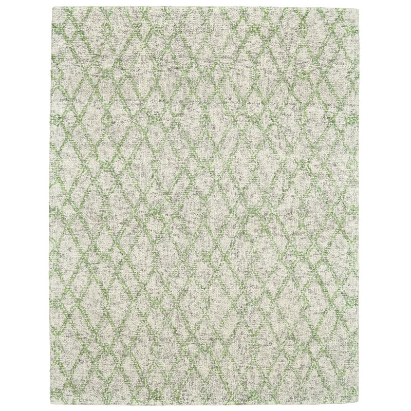 Tapis géométrique en laine touffeté à la main Vargas, Rectangle 8 pi x 11 pi