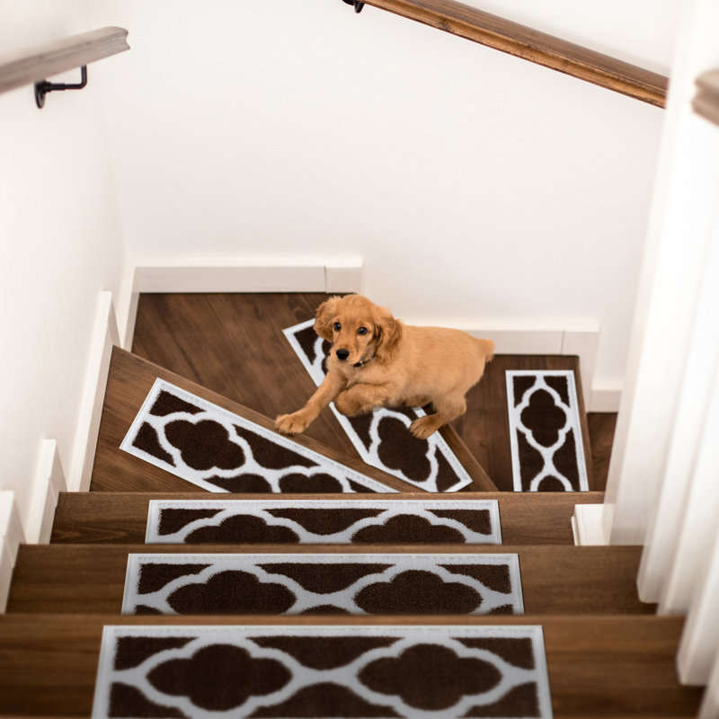 Tapis d'escalier antidérapant Aube, Brun