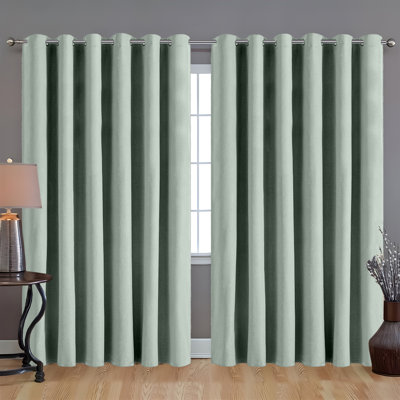 Linen 100% Blackout Eyelet Ring Top Readymade Curtain for Window & Doors 2 Panel 