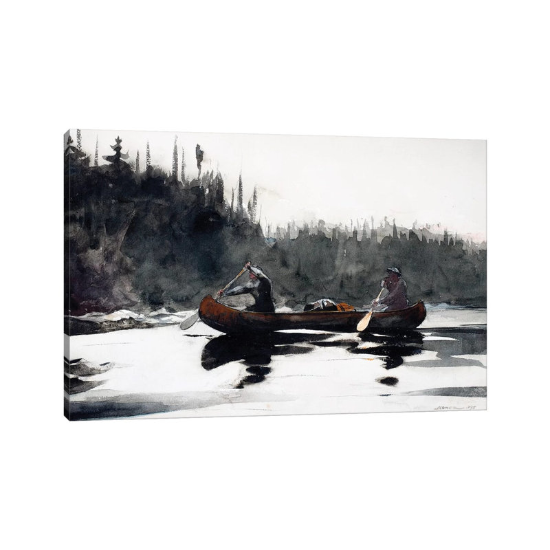 Guides Shooting Rapids, 1895 by Winslow Homer - Painting on Canvas, Wrapped Canvas, 30.48cm H x 45.72cm W x 1.91cm D
