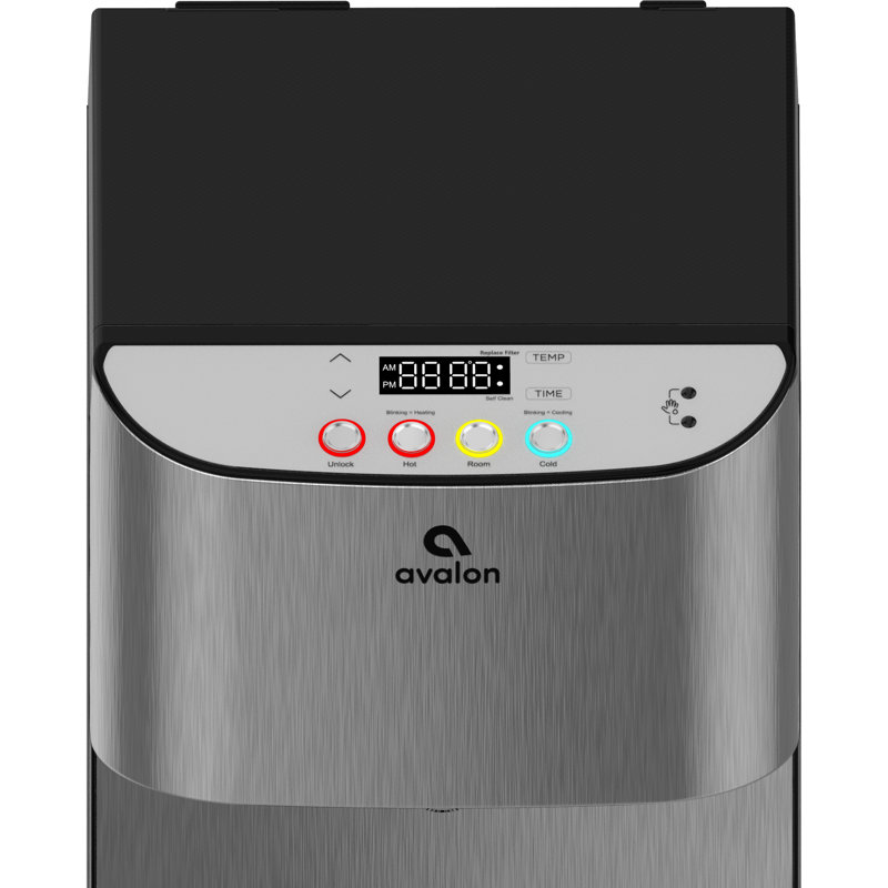 Refroidisseur d'eau électrique autoportant pour bouteilles d'eau chaude, froide et à température ambiante, Argent / noir