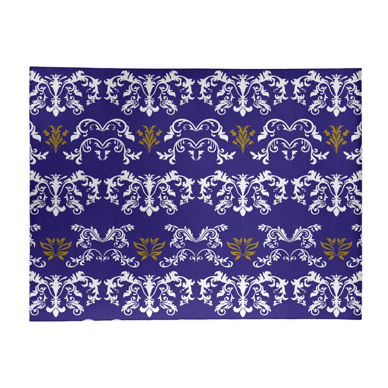 Damask Indoor Rug, Rectangle 8' x 10'