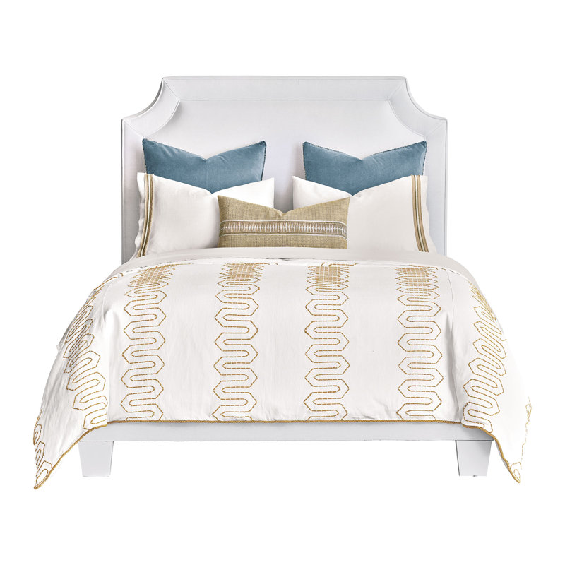 Housse de couette 100% coton Pattinson, Housse de couette pour lit de jour et 2 taies déc, Motif géométrique naturel